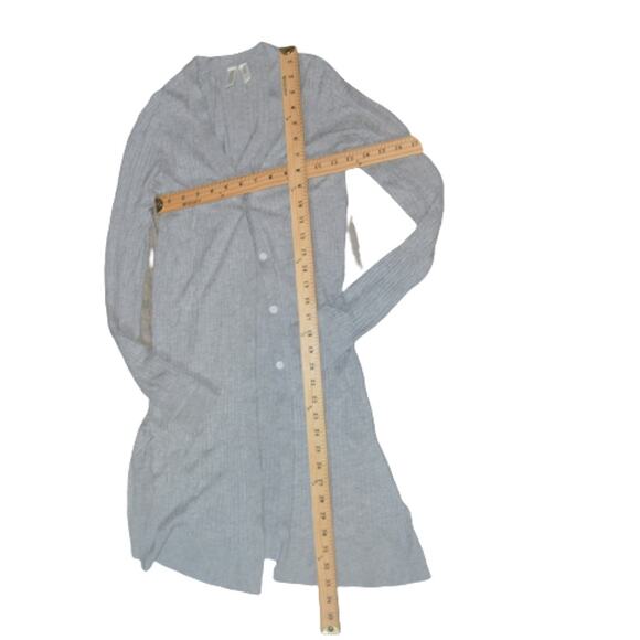 Anthropologie XS gray ribbed long cali cardigan women's meadow rue - Picture 3 of 6